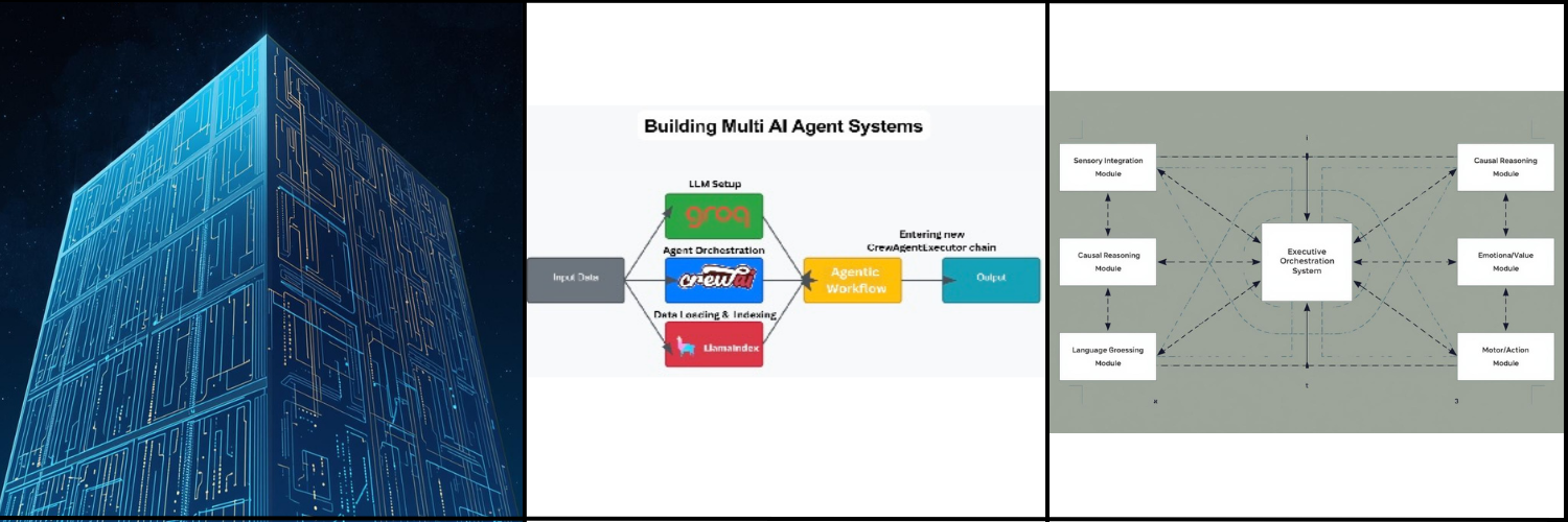 A conceptual image representing modular AI architecture inspired by biological systems.